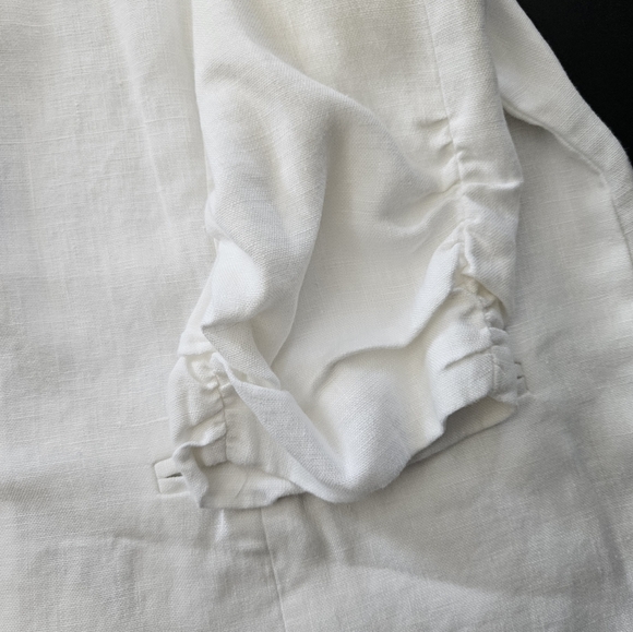 NWT - Linen Michael Kors White Blazer w Shirred Sleeves - Size 20W - Picture 10 of 12